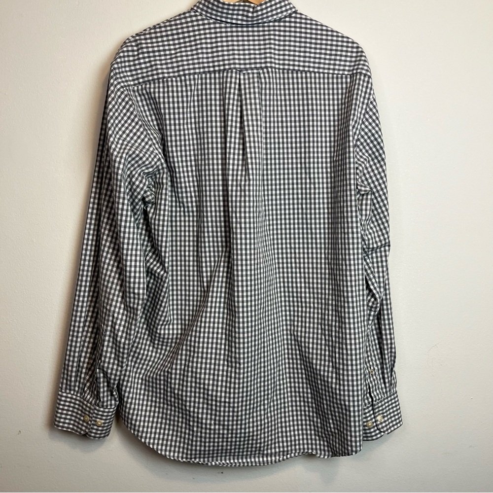 Izod Gray White Gingham Button Down Long Sleeve S… - image 8